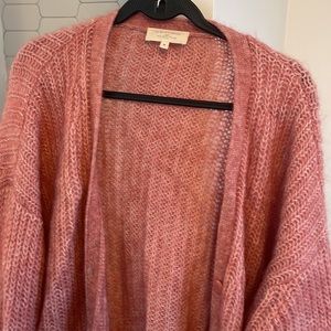 Sezane Paris dusty rose cardigan knit soft sweater